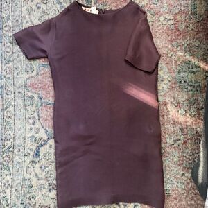 Marni Deep Purple Silk Organza Shift Dress